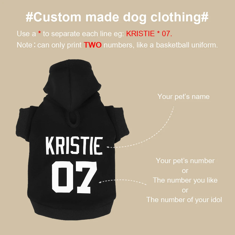 Customized Dog Clothes Dog Hoodies Personalized Pet Coat French Bulldog Clothes Pet Puppy Name Clothing Small Medium Large Dogs