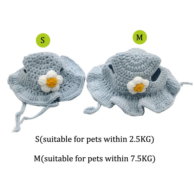 Autumn Winter Cat Hat Elastic Cute Refined Pet Hat Puppy Kittens Knitted Hat Party Photo Shoot Props Decoration Cat Accessories