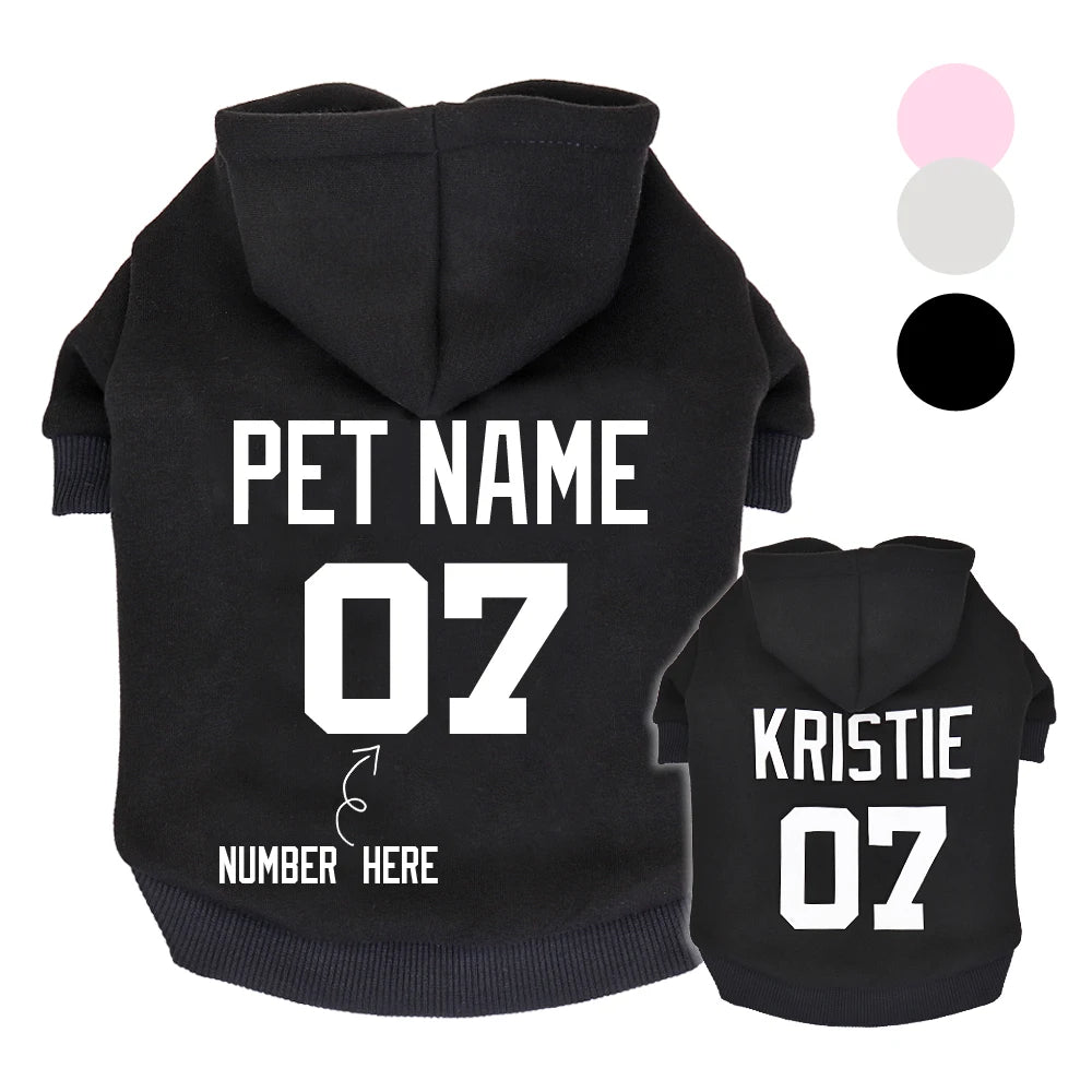 Customized Dog Clothes Dog Hoodies Personalized Pet Coat French Bulldog Clothes Pet Puppy Name Clothing Small Medium Large Dogs