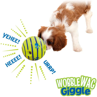 Wobble Wag Giggle Glow Ball Interactive Dog Toy Fun Giggle Sounds When Rolled or Shaken Pets Know Best As Seen On TV